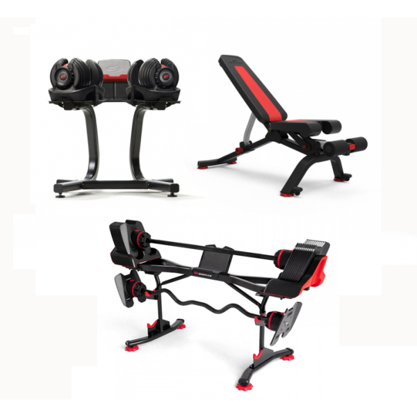 Набір Bowflex SelectTech (гантелі 552i зі стійкою, штанга 2080 зі стійкою, лавка 5.1S)