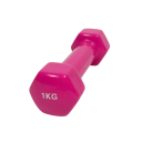 Гантель для фітнесу з вініловим покриттям Generation Fitness FF51D3A-1kg (рожевий)