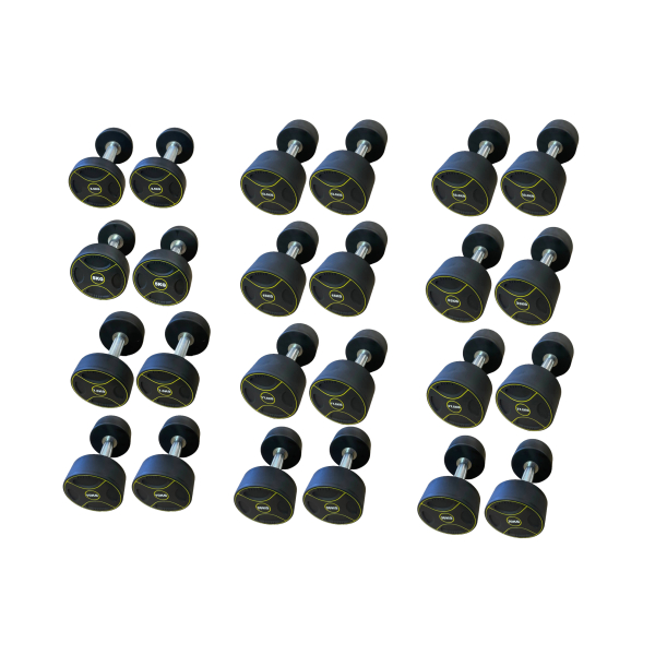 Гантельний ряд уретановий Generation Fitness FF51D4B-2,5/30kg (12 пар) 390 кг