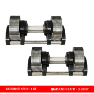 Гантели наборные 3-20 кг Generation Fitness GF3-20kg (хром) - пара